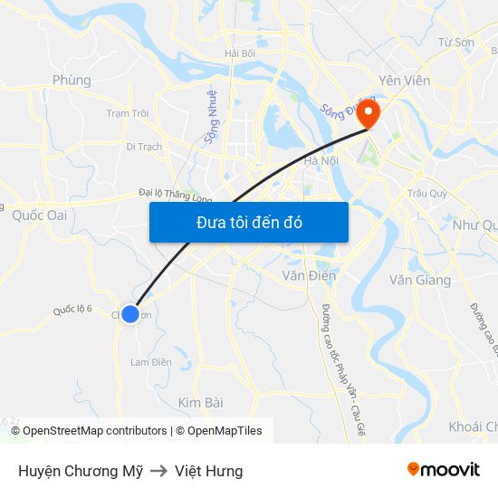 Huyện Chương Mỹ to Việt Hưng map