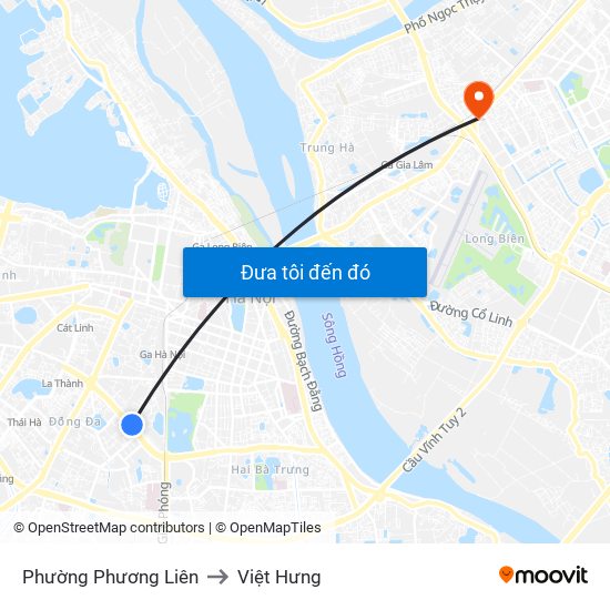 Phường Phương Liên to Việt Hưng map
