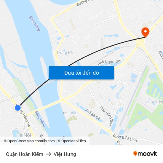 Quận Hoàn Kiếm to Việt Hưng map