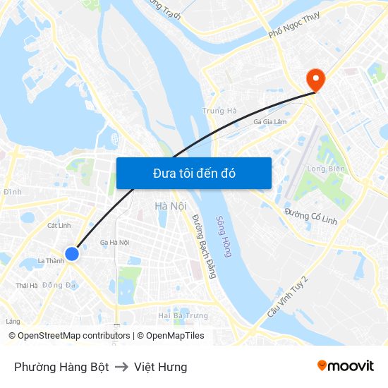 Phường Hàng Bột to Việt Hưng map