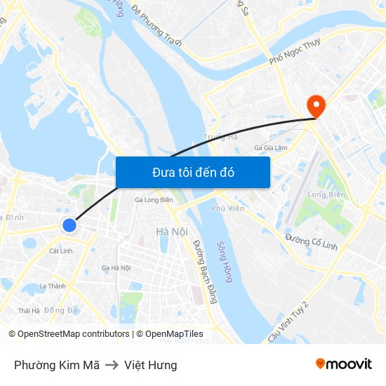 Phường Kim Mã to Việt Hưng map