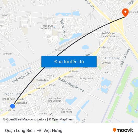 Quận Long Biên to Việt Hưng map