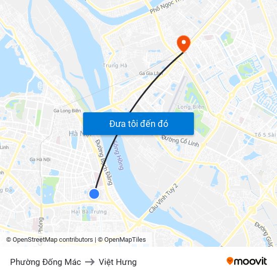 Phường Đống Mác to Việt Hưng map