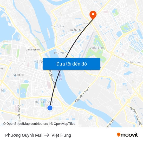 Phường Quỳnh Mai to Việt Hưng map