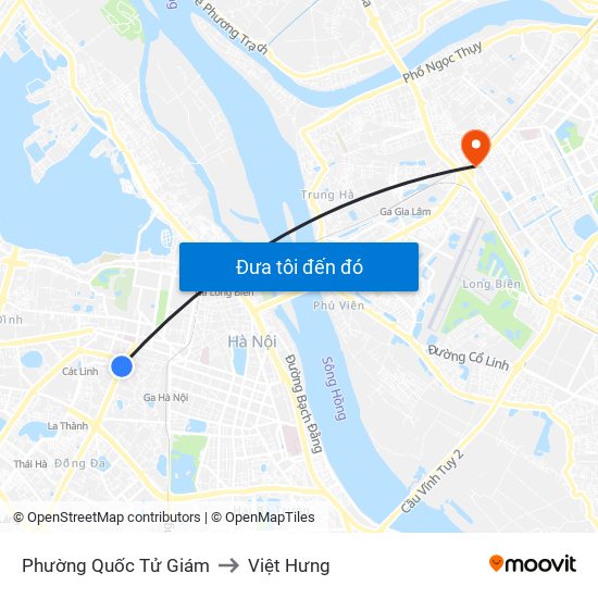 Phường Quốc Tử Giám to Việt Hưng map