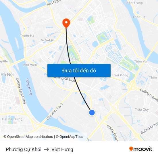 Phường Cự Khối to Việt Hưng map