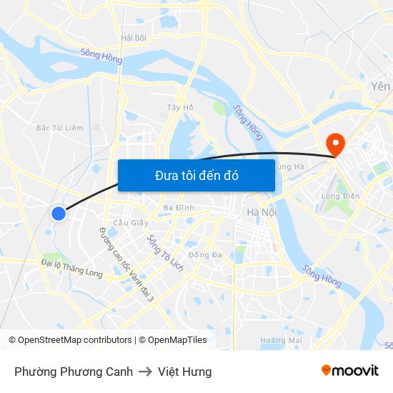 Phường Phương Canh to Việt Hưng map