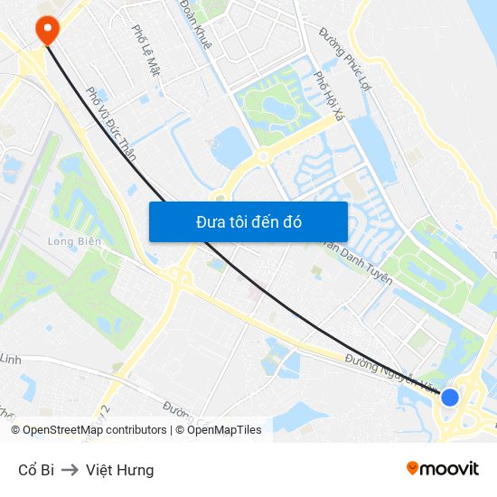 Cổ Bi to Việt Hưng map