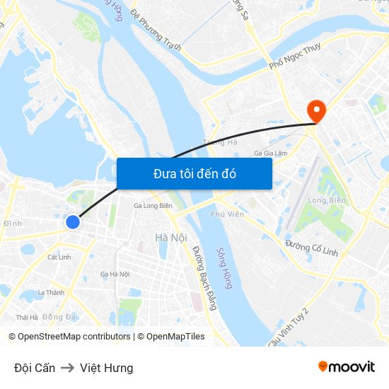 Đội Cấn to Việt Hưng map