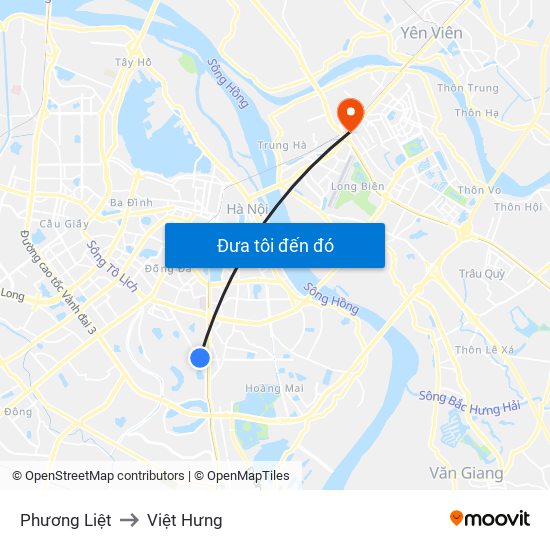 Phương Liệt to Việt Hưng map