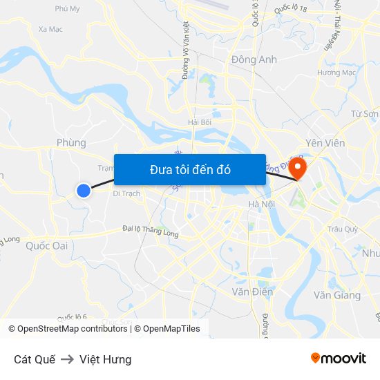 Cát Quế to Việt Hưng map