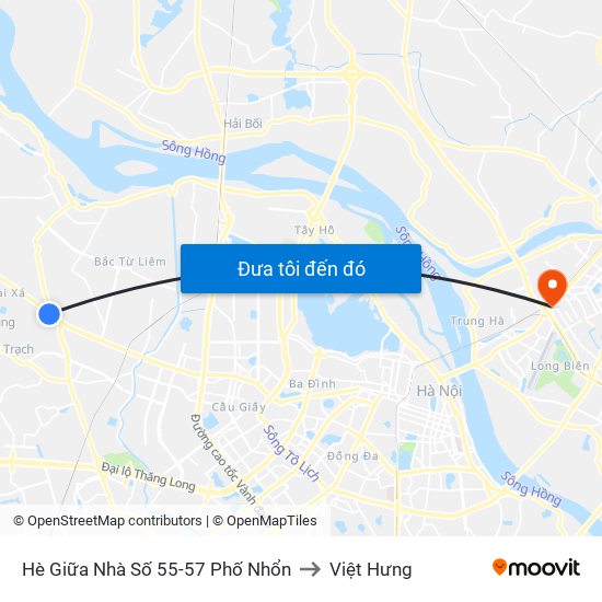 Hè Giữa Nhà Số 55-57 Phố Nhổn to Việt Hưng map