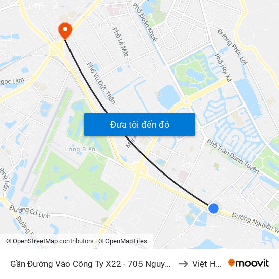 Gần Đường Vào Công Ty X22 - 705 Nguyễn Văn Linh to Việt Hưng map