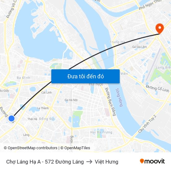 Chợ Láng Hạ A - 572 Đường Láng to Việt Hưng map