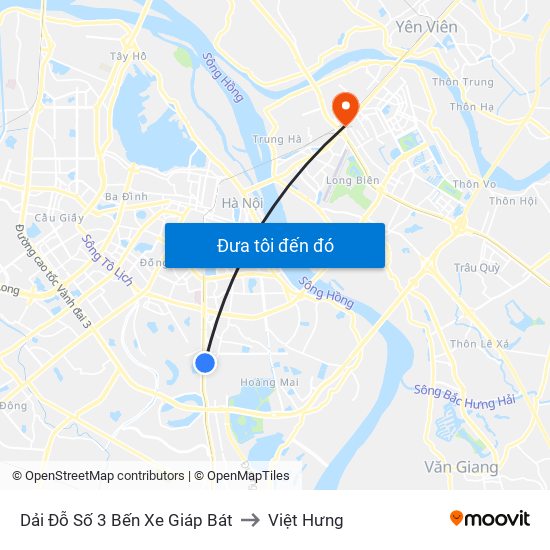 Dải Đỗ Số 3 Bến Xe Giáp Bát to Việt Hưng map