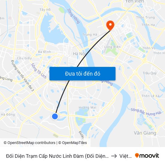 Đối Diện Trạm Cấp Nước Linh Đàm (Đối Diện Chung Cư Hh1c) - Nguyễn Hữu Thọ to Việt Hưng map