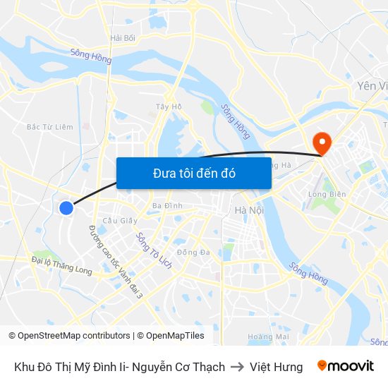 Khu Đô Thị Mỹ Đình Ii- Nguyễn Cơ Thạch to Việt Hưng map