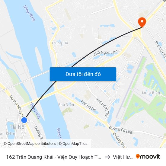 162 Trần Quang Khải - Viện Quy Hoạch Thủy Lợi to Việt Hưng map