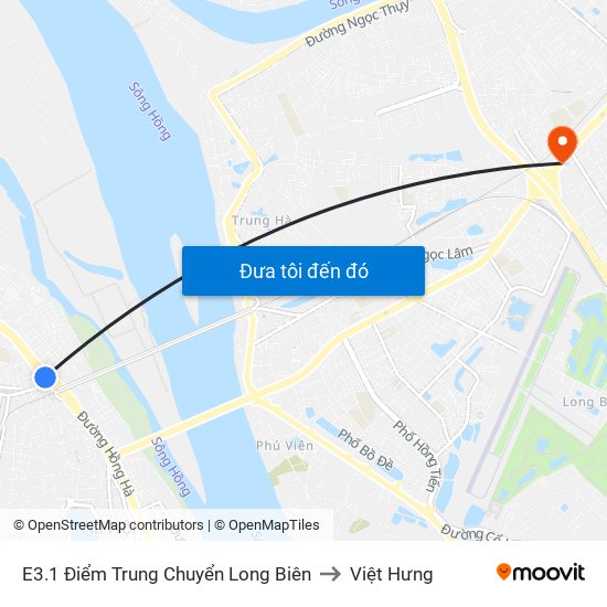 E3.1 Điểm Trung Chuyển Long Biên to Việt Hưng map