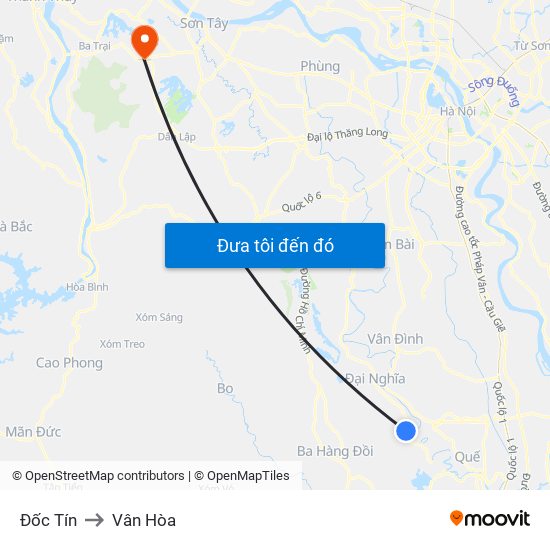 Đốc Tín to Vân Hòa map