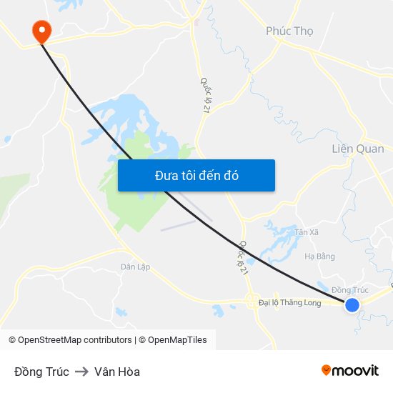 Đồng Trúc to Vân Hòa map