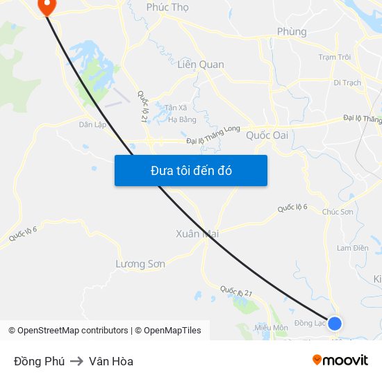 Đồng Phú to Vân Hòa map