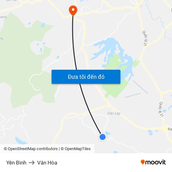 Yên Bình to Vân Hòa map