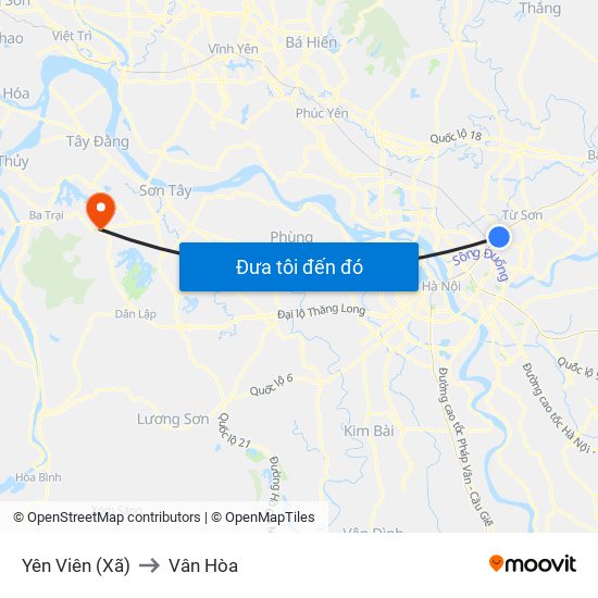 Yên Viên (Xã) to Vân Hòa map