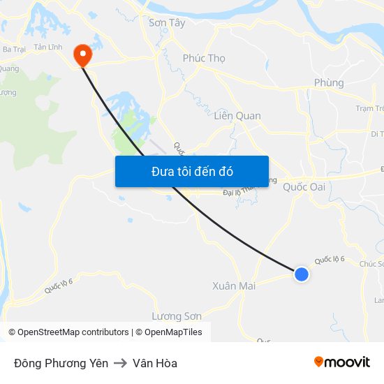 Đông Phương Yên to Vân Hòa map