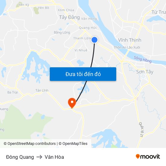 Đông Quang to Vân Hòa map