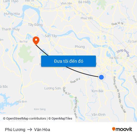 Phú Lương to Vân Hòa map