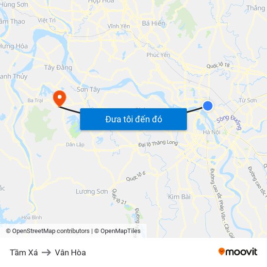 Tầm Xá to Vân Hòa map