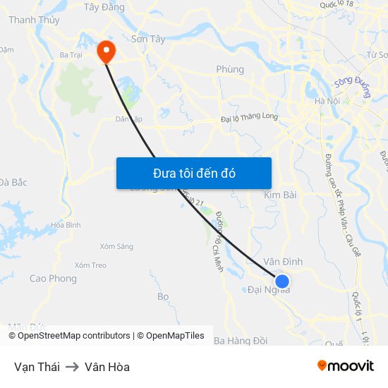 Vạn Thái to Vân Hòa map