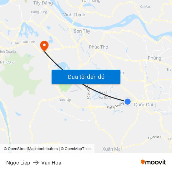 Ngọc Liệp to Vân Hòa map