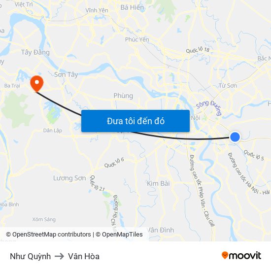 Như Quỳnh to Vân Hòa map