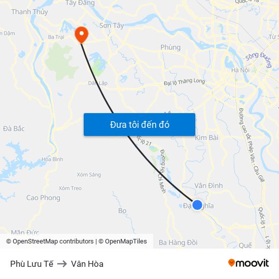 Phù Lưu Tế to Vân Hòa map