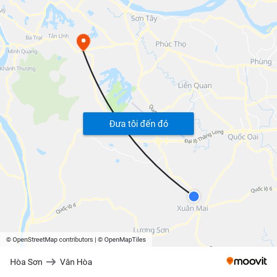 Hòa Sơn to Vân Hòa map