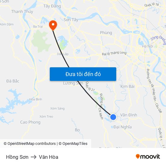 Hồng Sơn to Vân Hòa map