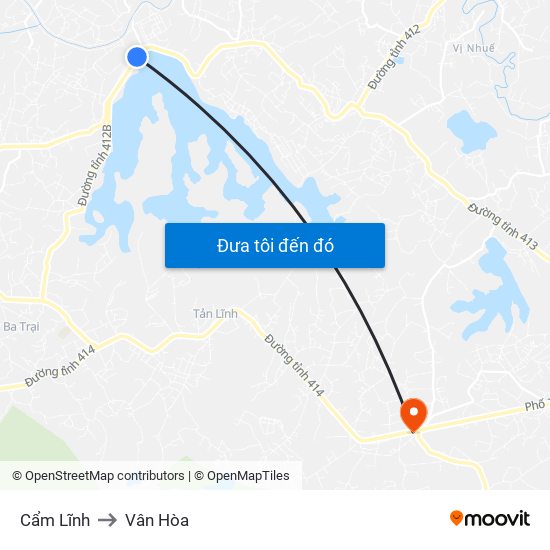 Cẩm Lĩnh to Vân Hòa map