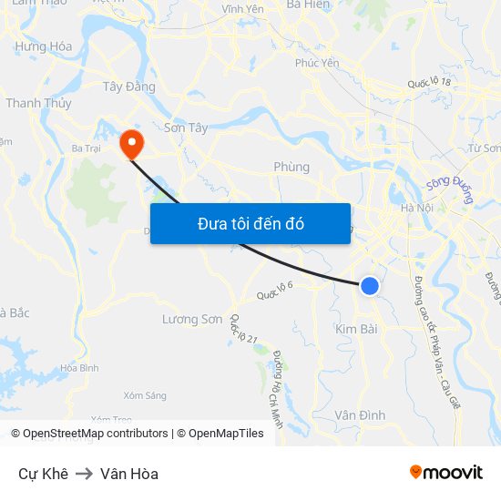 Cự Khê to Vân Hòa map