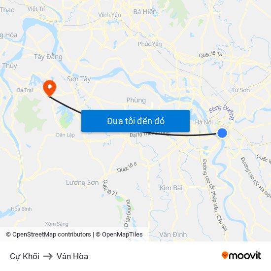 Cự Khối to Vân Hòa map