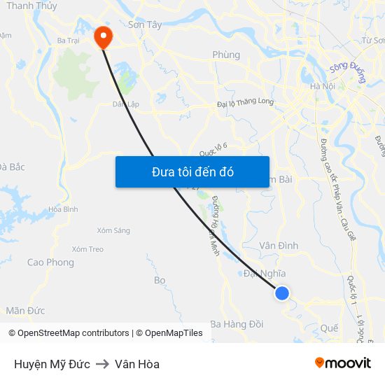 Huyện Mỹ Đức to Vân Hòa map