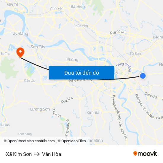 Xã Kim Sơn to Vân Hòa map