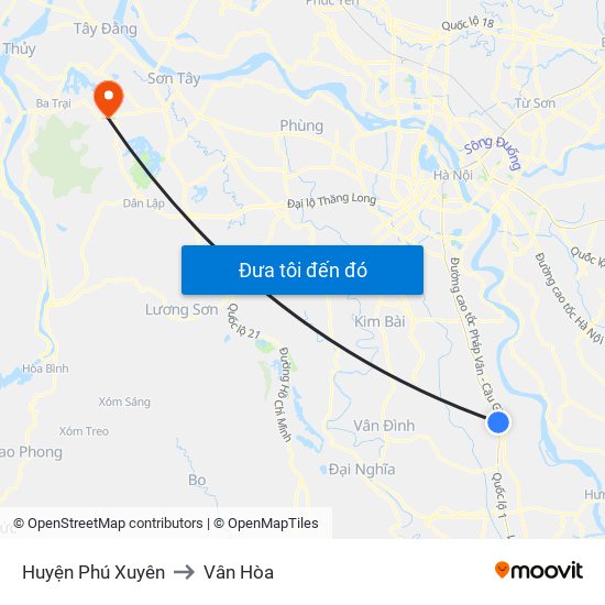Huyện Phú Xuyên to Vân Hòa map