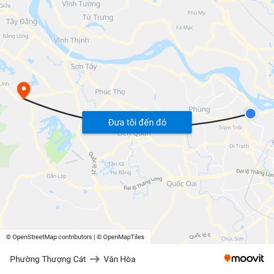 Phường Thượng Cát to Vân Hòa map