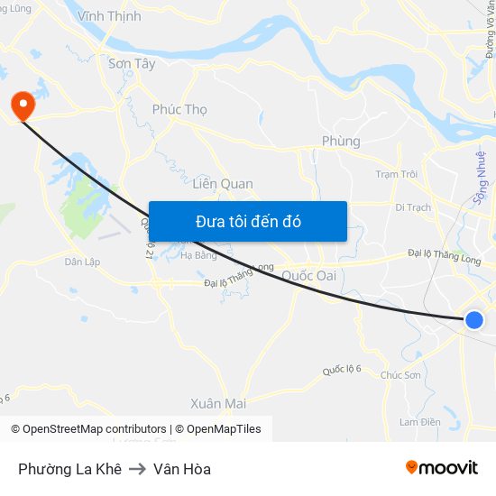 Phường La Khê to Vân Hòa map