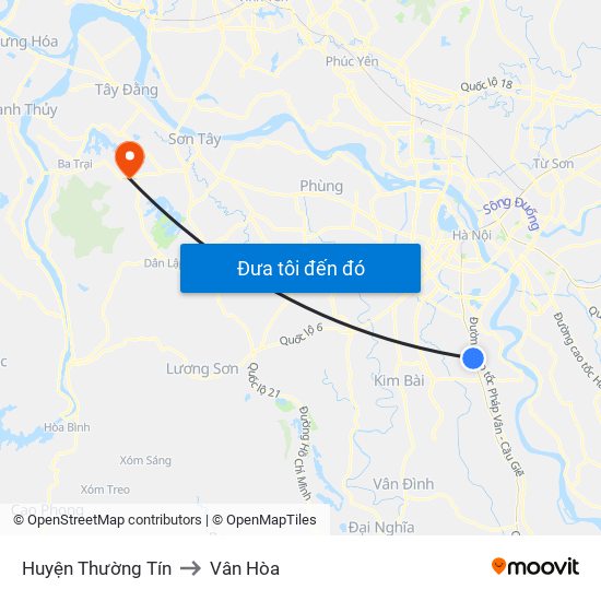 Huyện Thường Tín to Vân Hòa map
