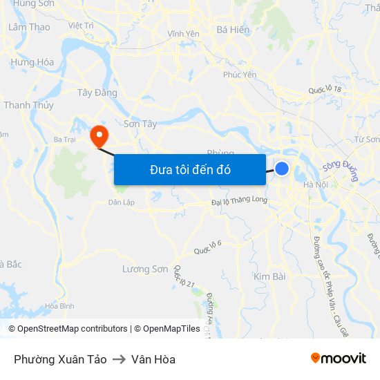 Phường Xuân Tảo to Vân Hòa map