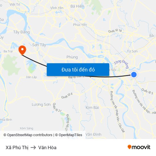 Xã Phú Thị to Vân Hòa map