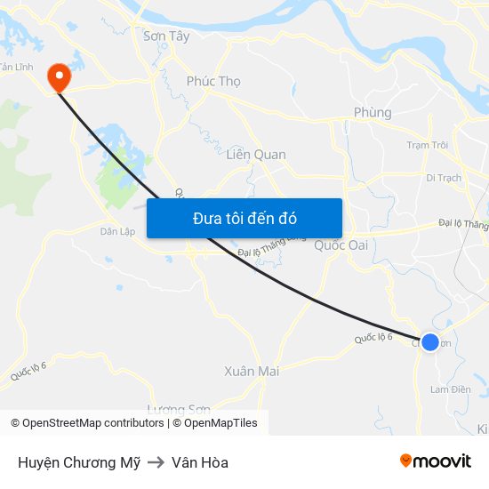 Huyện Chương Mỹ to Vân Hòa map